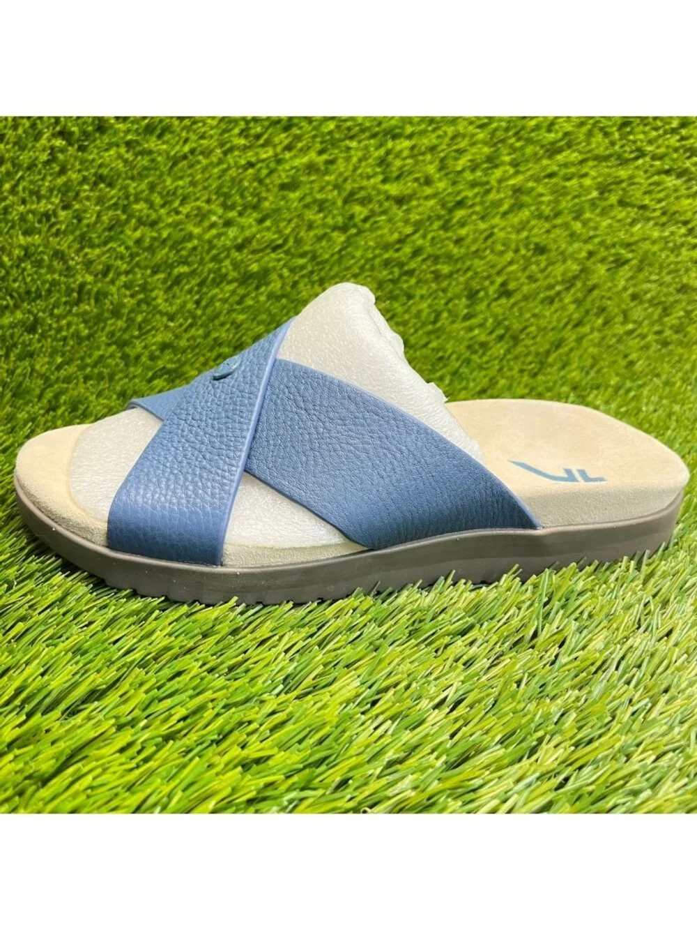 Kuru Breeze Womens Size 8 Blue Beach Walking Outdoor Leather Slide Sandals